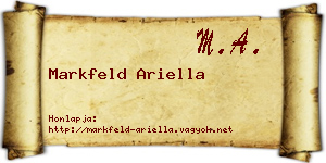 Markfeld Ariella névjegykártya